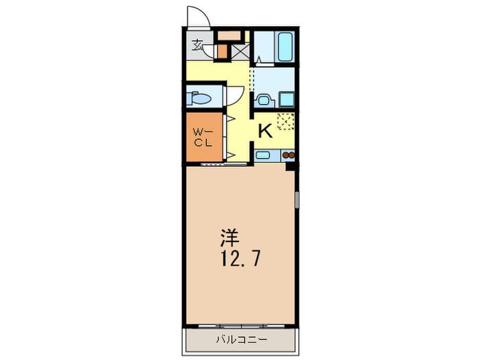 スタジオ旧国道(1K/1階)の間取り写真