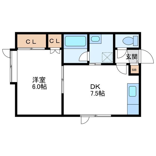 プロムナードN20(1DK/3階)の間取り写真