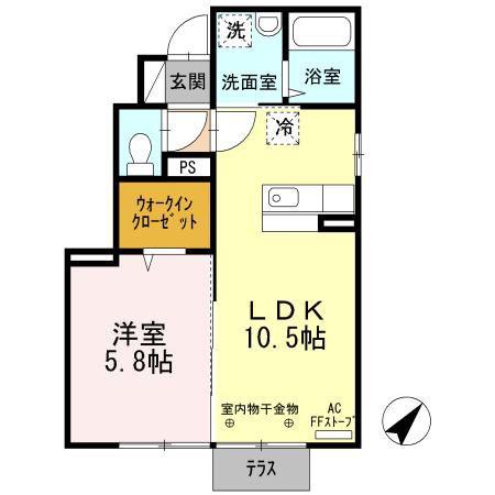 CASA539A(1LDK/1階)の間取り写真