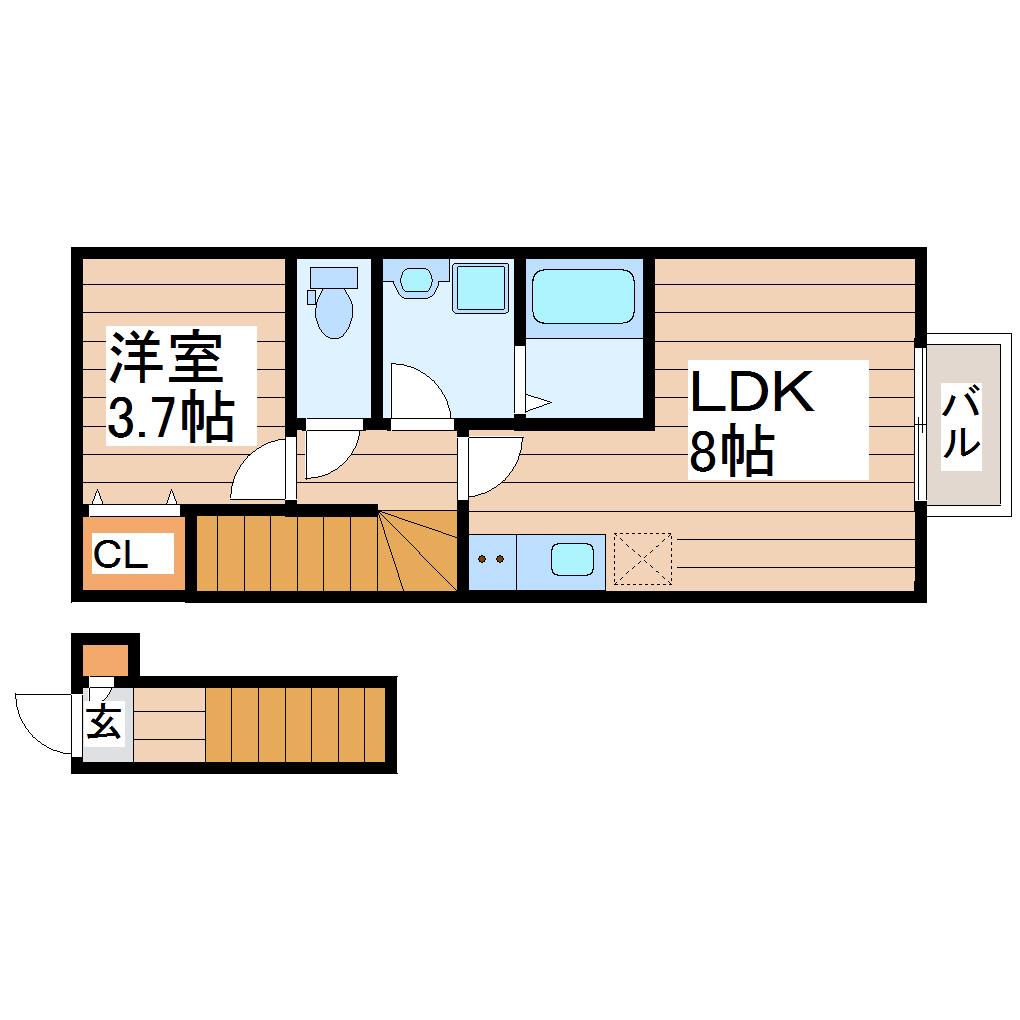 PIERA(1LDK/2階)の間取り写真