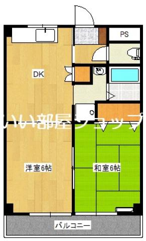 コーポウィッティー(2DK/3階)の間取り写真