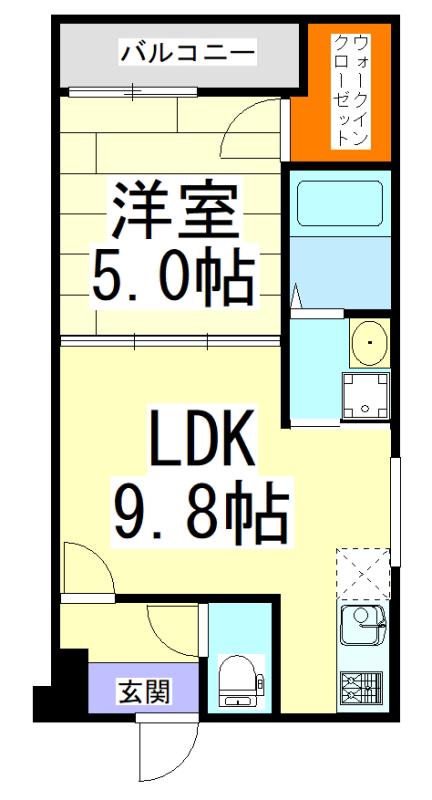 フジパレス吹田垂水町II番館(1LDK/1階)の間取り写真