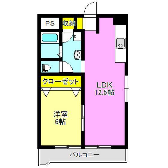 エクセレントマンション(1LDK/9階)の間取り写真