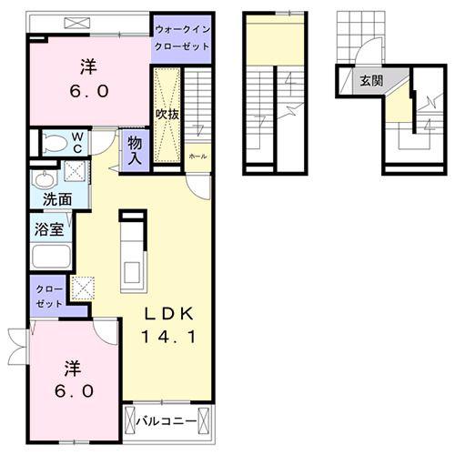 セレノアルバ(2LDK/3階)の間取り写真