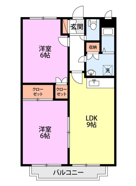 グランドマンション(2LDK/1階)の間取り写真