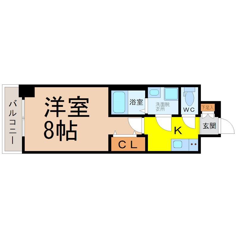 エスリード金山クラッシィ(1K/13階)の間取り写真