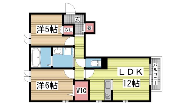 グラウンド.S(2LDK/1階)の間取り写真