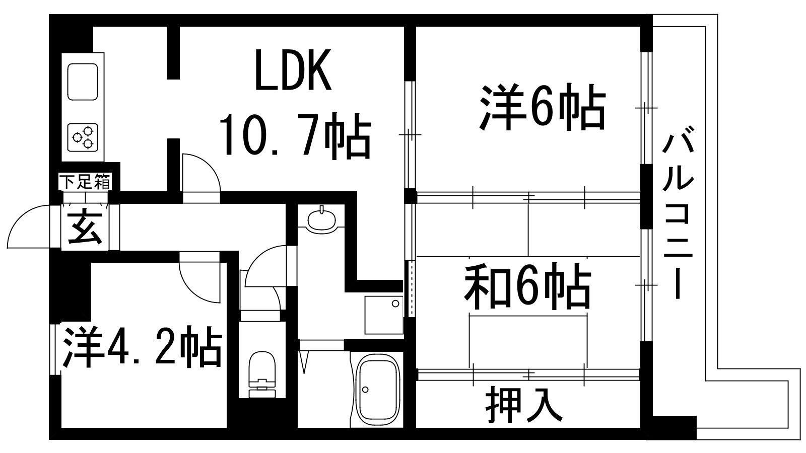 コンドミニアム丸の内(3LDK/2階)の間取り写真
