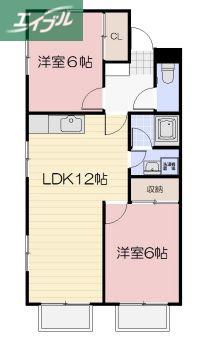 メゾンニューライフA(2LDK/1階)の間取り写真