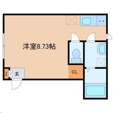 エクシリア志波町(ワンルーム/2階)の間取り写真
