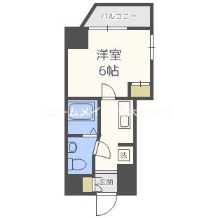 SERENITE本町REFLET(1K/4階)の間取り写真