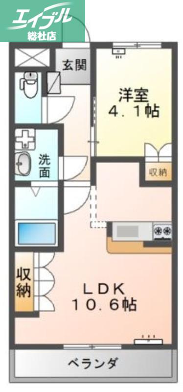 シーサイドいずみ(1LDK/2階)の間取り写真