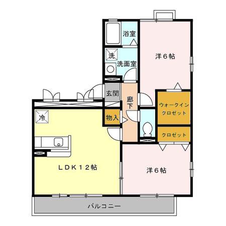 ソフィアII(2LDK/2階)の間取り写真