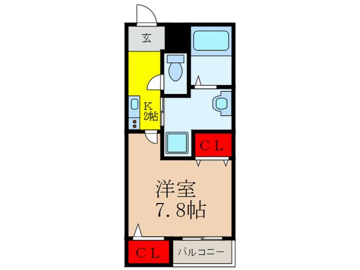 フジパレス阪急池田駅北(1K/1階)の間取り写真