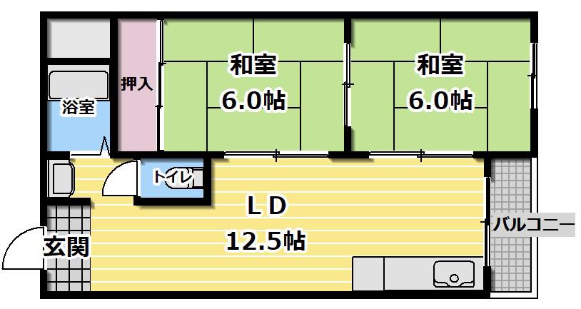 コンコード千林大宮(2DK/5階)の間取り写真