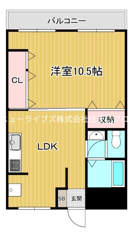 三幸ハイツ(1LDK/3階)の間取り写真