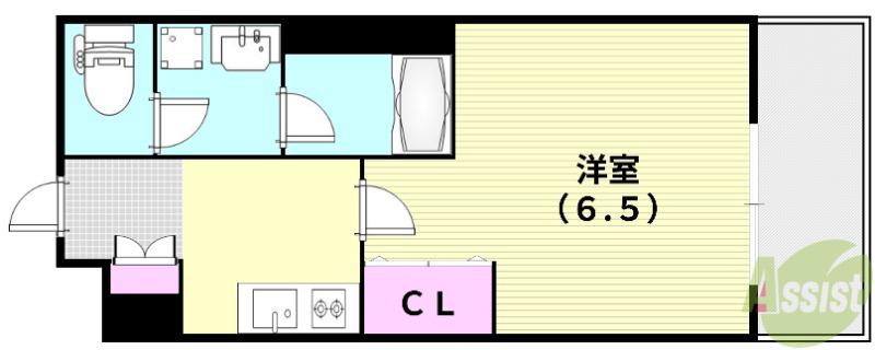 ウェルスクエア池田井口堂(1K/3階)の間取り写真