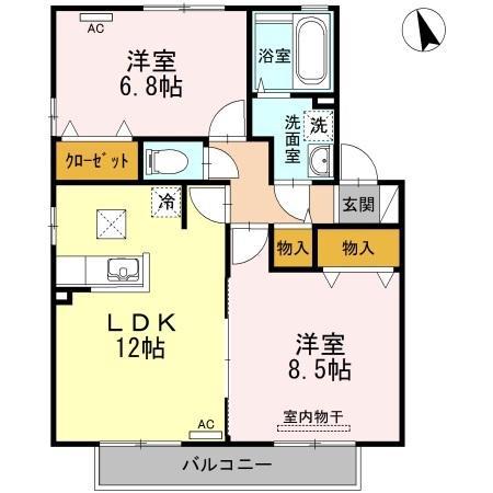 グランシャリオA(2LDK/1階)の間取り写真