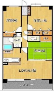 エバーライフネアシティ久留米壱番館(3LDK/2階)の間取り写真
