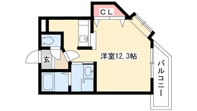 アルドールUTY(ワンルーム/4階)の間取り写真