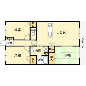 ライオンズマンション天神橋筋六丁目(3LDK/10階)の間取り写真