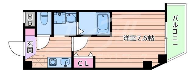 AILE南茨木(1K/2階)の間取り写真