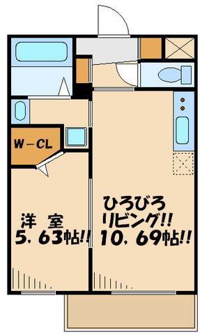 ナチュール浜田山(1LDK/1階)の間取り写真