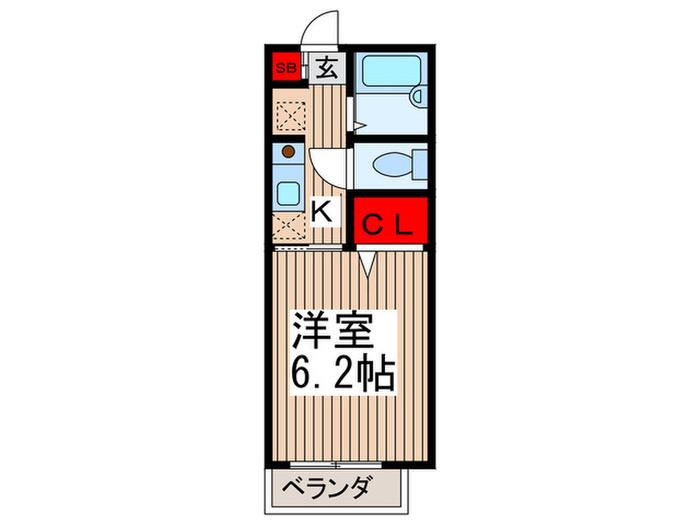 ハピナハウス(1K/1階)の間取り写真