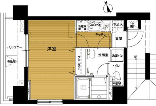 トーシンフェニックス南麻布(1K/9階)の間取り写真