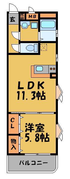 グレイズサイド(1LDK/6階)の間取り写真