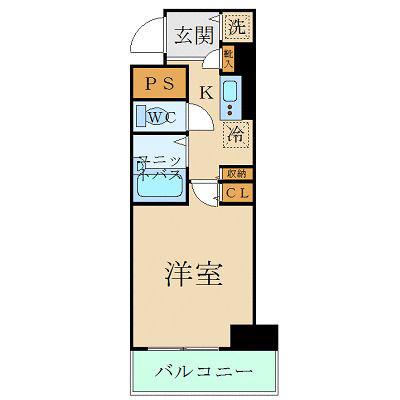 スカイコート芝壱番館(1K/13階)の間取り写真