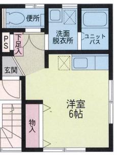 さくらハイツ(ワンルーム/2階)の間取り写真