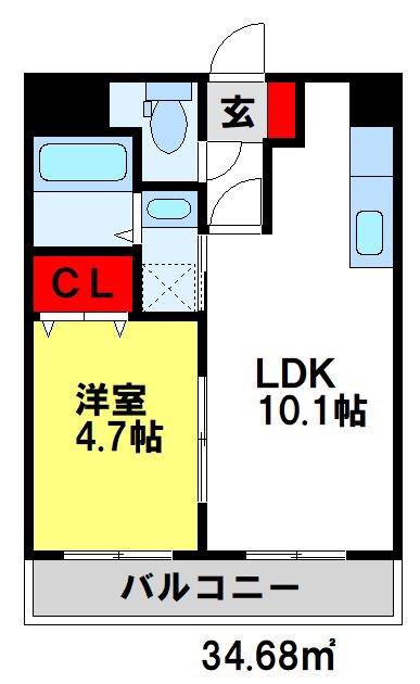 アーバンヒルズ(1LDK/1階)の間取り写真