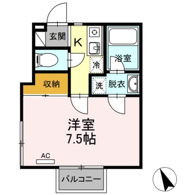 HOUSEしゅんざん(1K/1階)の間取り写真