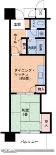 UR武庫川 32号棟(1DK/1階)の間取り写真