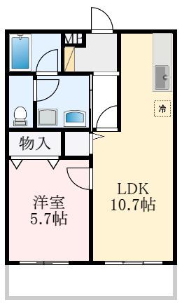 カンターレ鶯谷I番館(1LDK/2階)の間取り写真