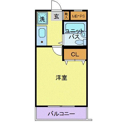 フェニックスマンション小金井(1K/2階)の間取り写真