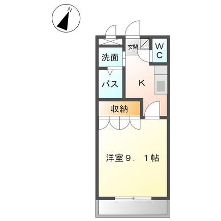 ドゥヤレネット(1K/1階)の間取り写真