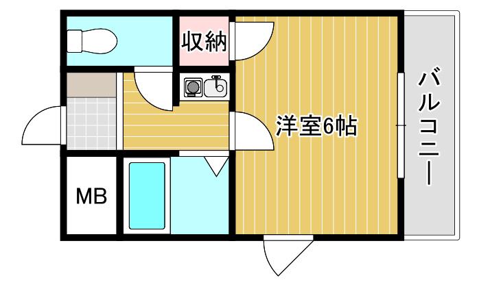 リヴィエール弐番館(1K/3階)の間取り写真