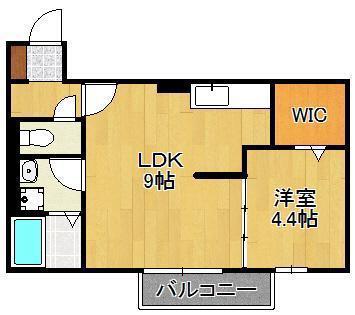 カズコートA(1LDK/1階)の間取り写真