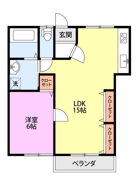 メイプルハウス(1LDK/1階)の間取り写真