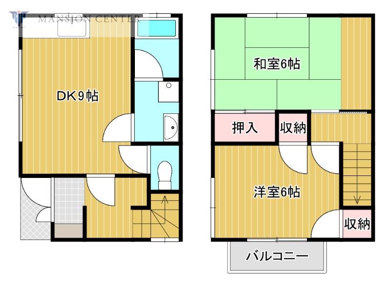 コーポサトウ(2DK/2階)の間取り写真