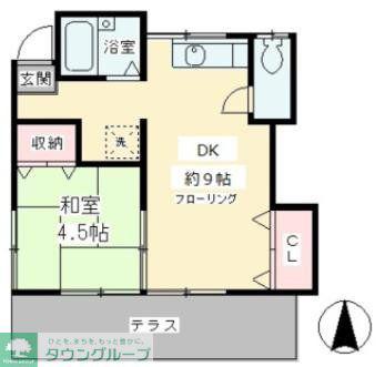DAIMOTO壱番館 A棟(1DK/1階)の間取り写真