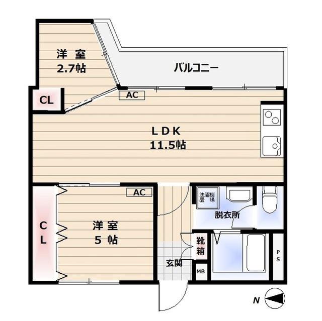 和甲第一マンション(2LDK/3階)の間取り写真