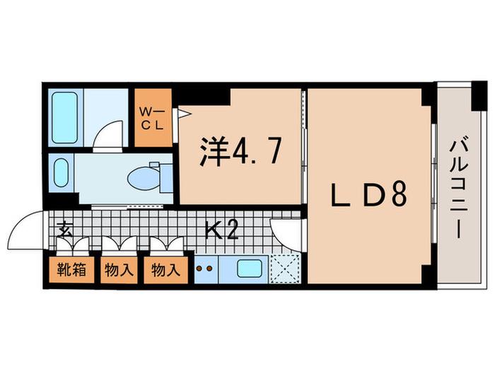 レジディアタワー上池袋(1LDK/8階)の間取り写真