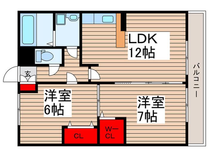 エスペランサ(2LDK/1階)の間取り写真