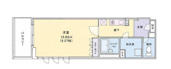 ヴィヴァン綱島(1K/2階)の間取り写真