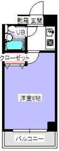 フェースタワー2(1K/3階)の間取り写真