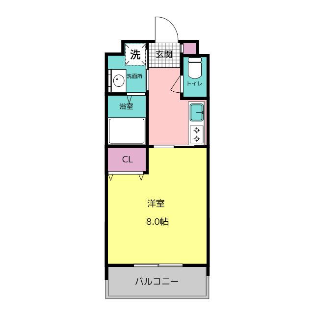 エムティースクエア吉塚駅前(1K/2階)の間取り写真