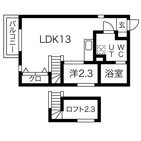 REX新栄(1LDK/2階)の間取り写真
